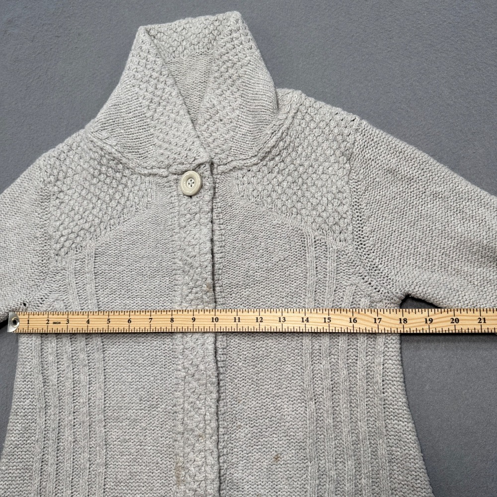 Prana Elsin Sweater Coat Women's Small Gray Textured Knit Button Cardigan Duster - Picture 4 of 8